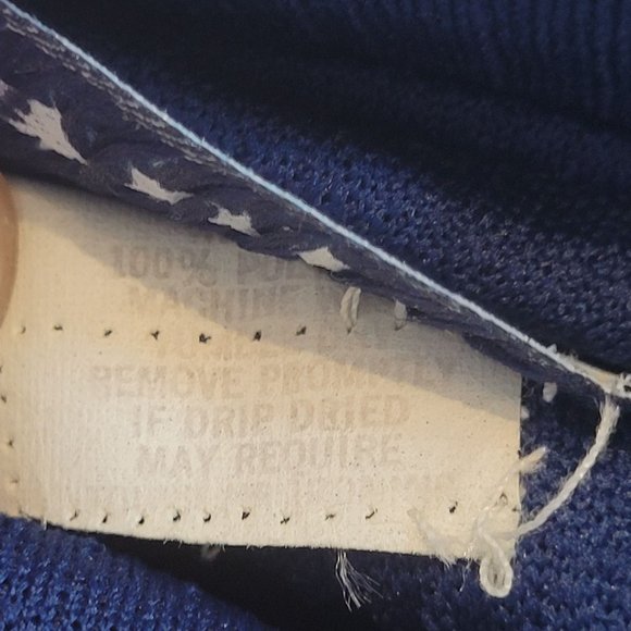 Vintage Dress Damon Dress Navy Blue Red Trim Zip Front Belted Collar 60s Retro - Picture 13 of 13